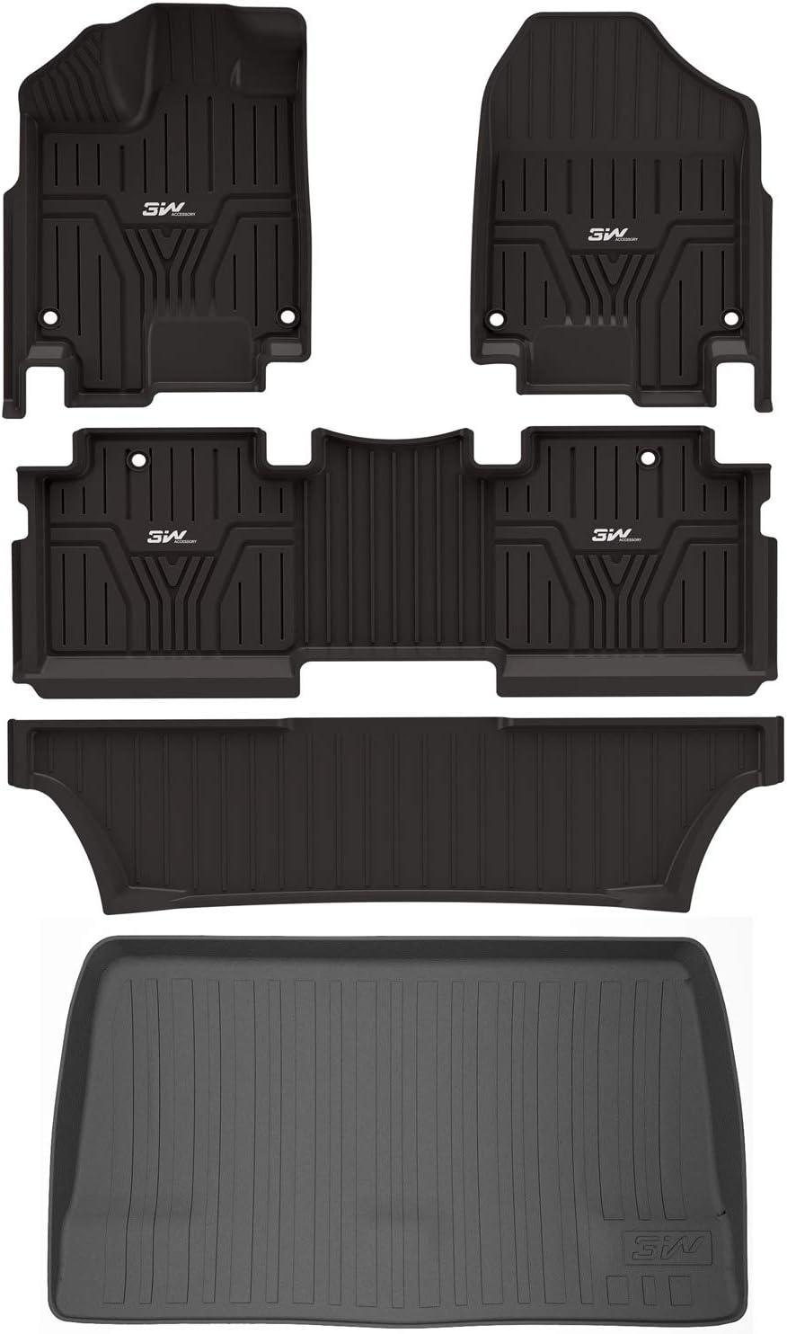 Black TPE All Weather Custom Fit Floor Liner and Cargo Mats E611312