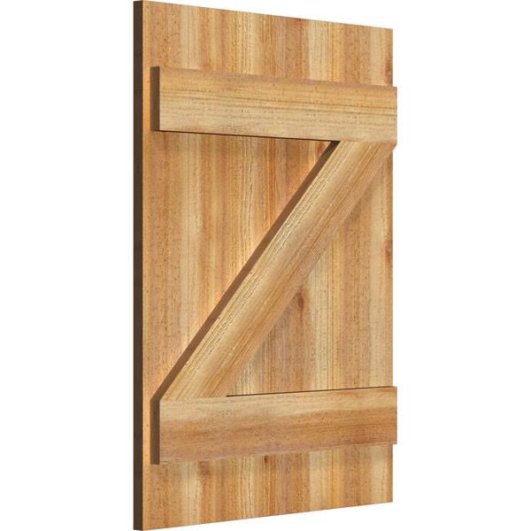Rough Sawn Western Red Cedar Board-n-Batten Shutters with Z-Bar M76671