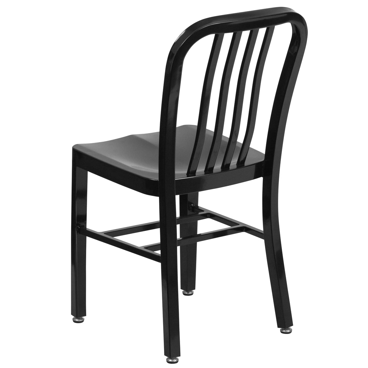 18 Inch Black Galvanized Steel Indoor/Outdoor Dining Chair I61061