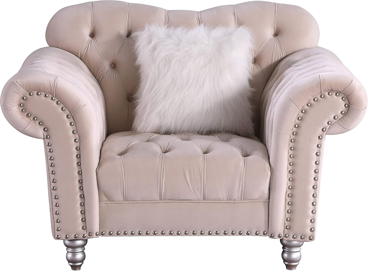 Grey Chesterfield Tufted Armchair B107