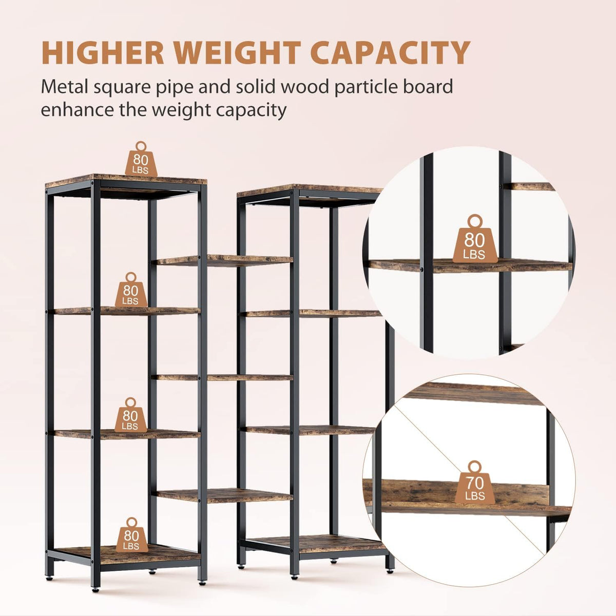 4 Tier Wood and Metal Bookshelf Y26893