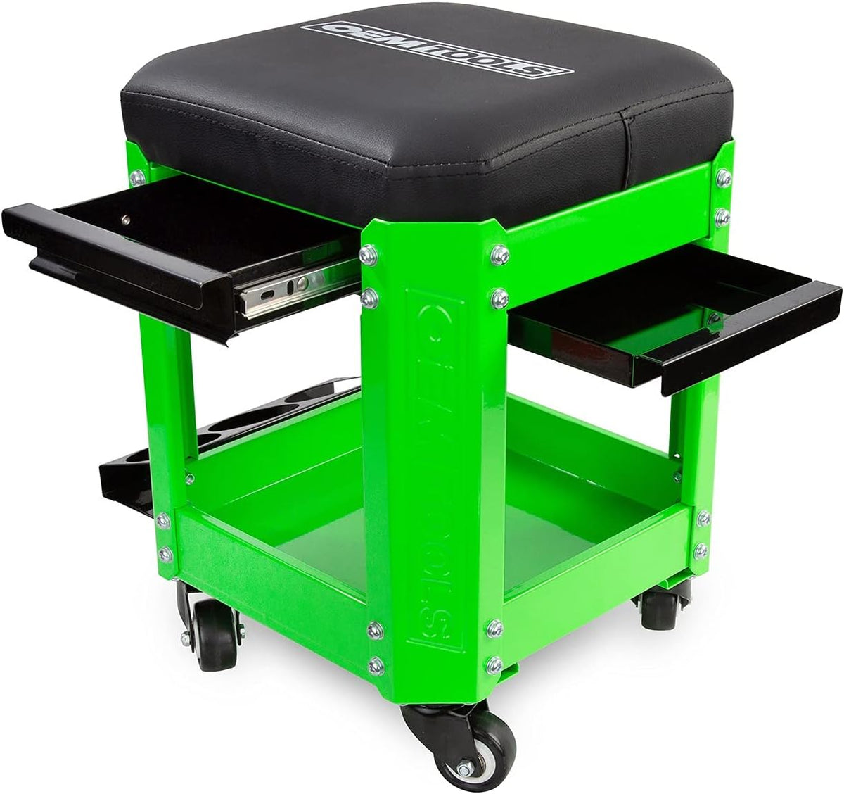 Green Rolling Workshop Mechanics Creeper Seat with 2 Tool Storage Drawers A790730