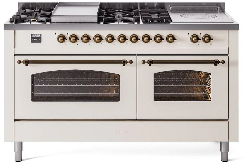 60 Dual Fuel Propane Gas Range Antique White Bronze Trim Z8183