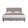 King Sized Gray Linen Panel Headboard C51062