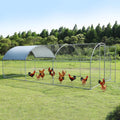 Large Metal Chicken Coop Walk-in Poultry Cage with Waterproof Cover (9.2'W x 18.7'L x 6.5'H) U4193