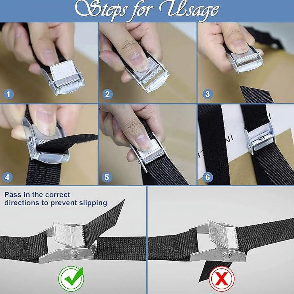 12 Packs 16ft Adjustable Cam Buckle Lashing Straps L678344