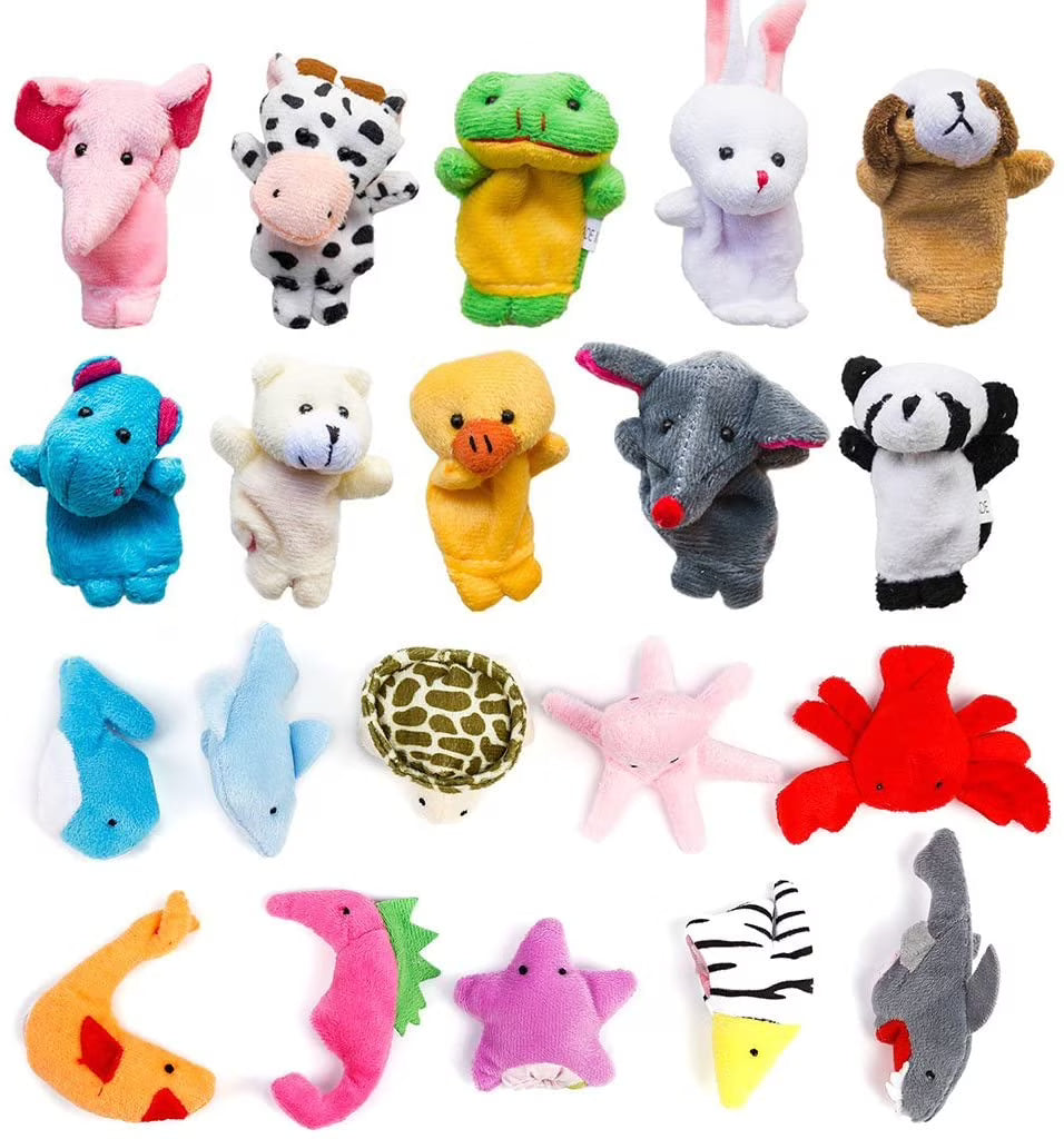 20 PCS Soft Velvet Animal Finger Puppets Toys V952
