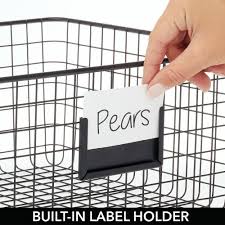 Metal Wire Food Organizer Storage Baskets with Label Slot P9604
