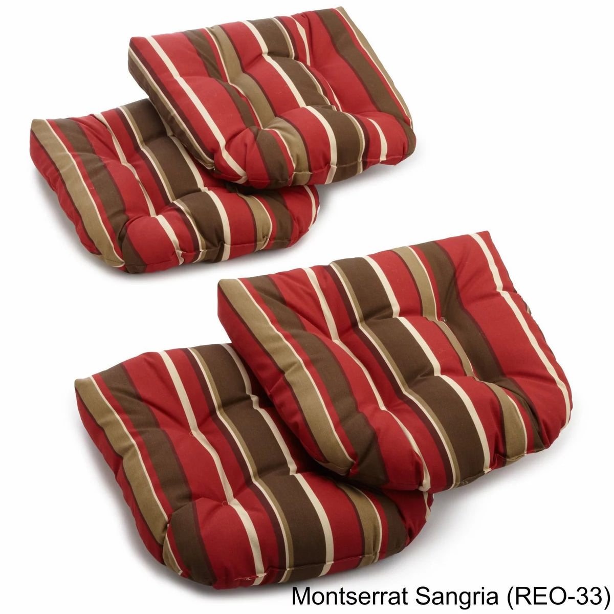 U-Shaped Patterned Spun Polyester Tufted Dining Chair Cushions, Set of 4 S655707