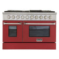 48 Pro-Style Propane Gas Dual Fuel Range with 4 Burners in Red Z520766