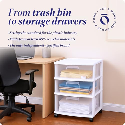 3-Tier Clear Plastic Storage Organizer Cart with Wheels D49133