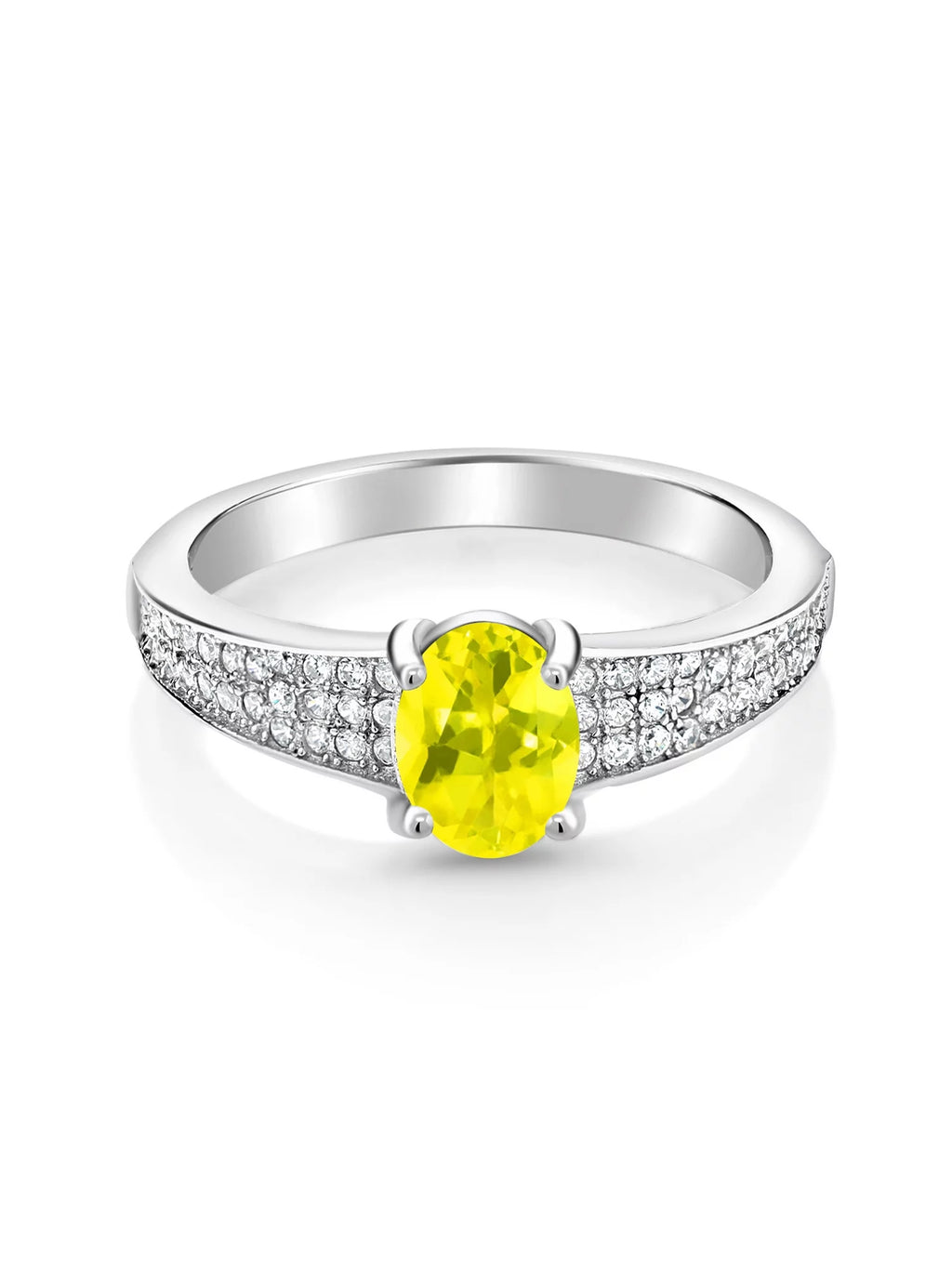 925 Sterling Silver Canary Mystic Topaz Engagement Ring Q78972