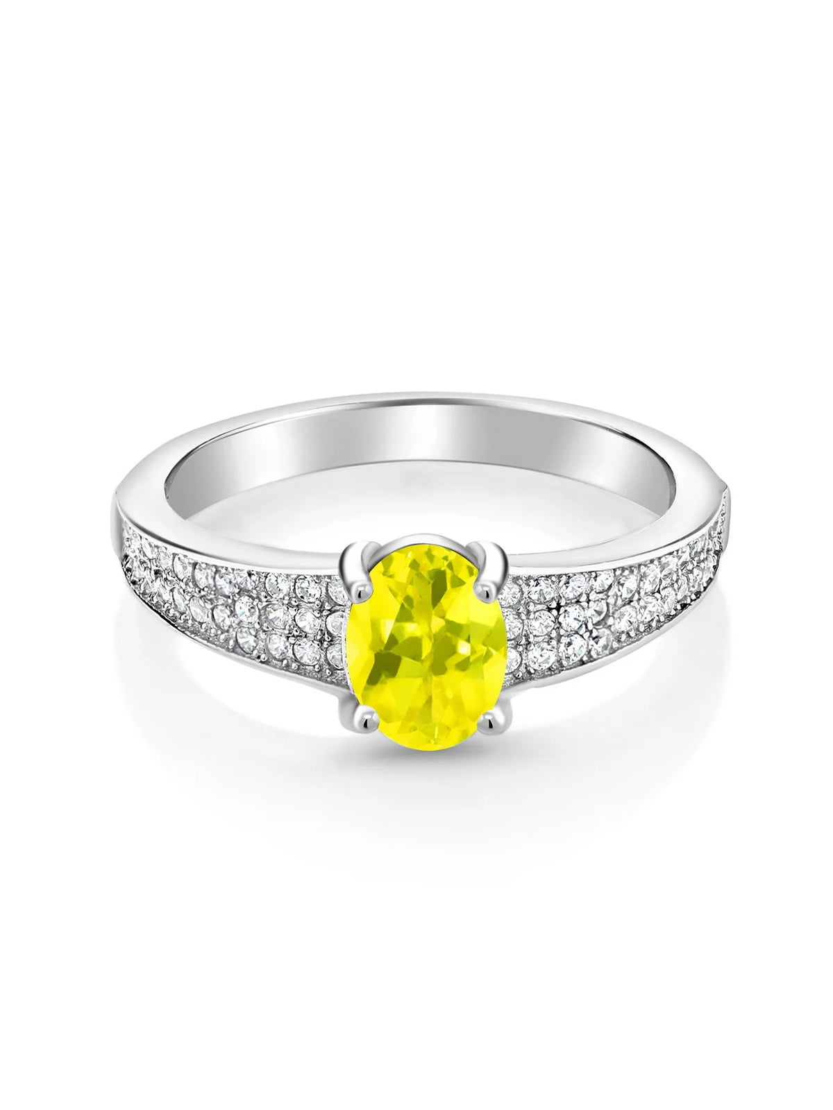 925 Sterling Silver Canary Mystic Topaz Engagement Ring Q78972