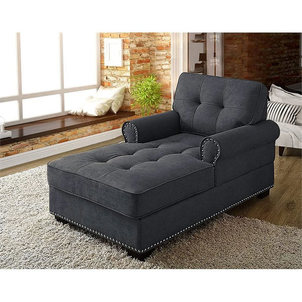 Gray Linen Fabric Indoor Chaise Lounge C539