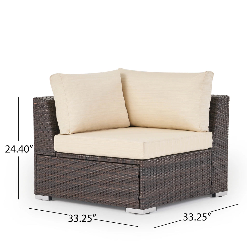 9 Piece Wicker Sectional Sofa Set with Aluminum Frame and Cushions Z4322