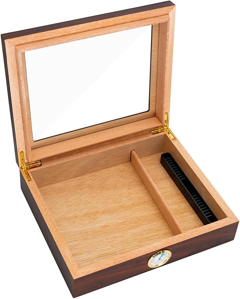 Walnut Spanish Cedar Box with Hygrometer and Humidifier, Pack of 2 C943113