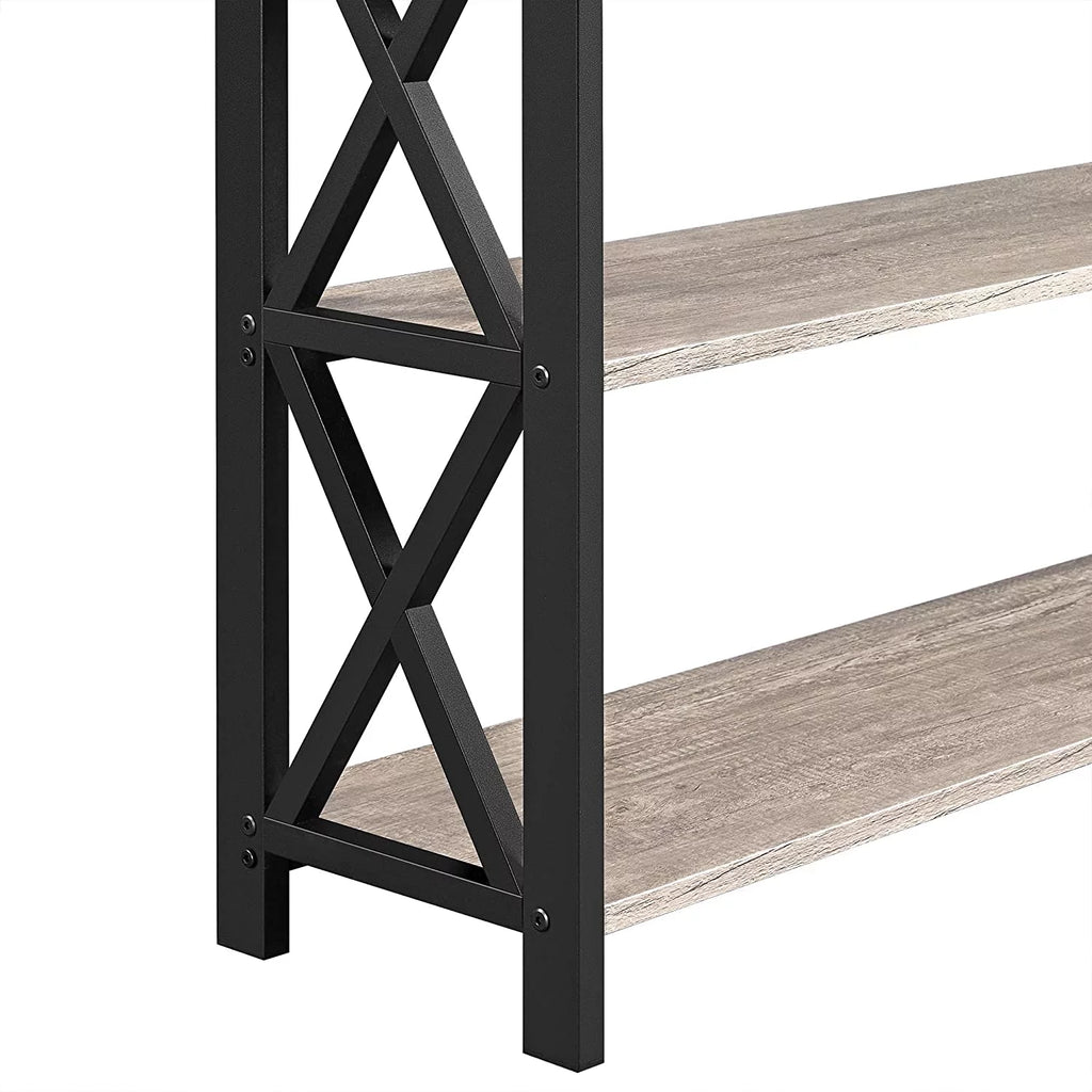 Grey TV Stand with Drawer and Open Storage Shelves M285535