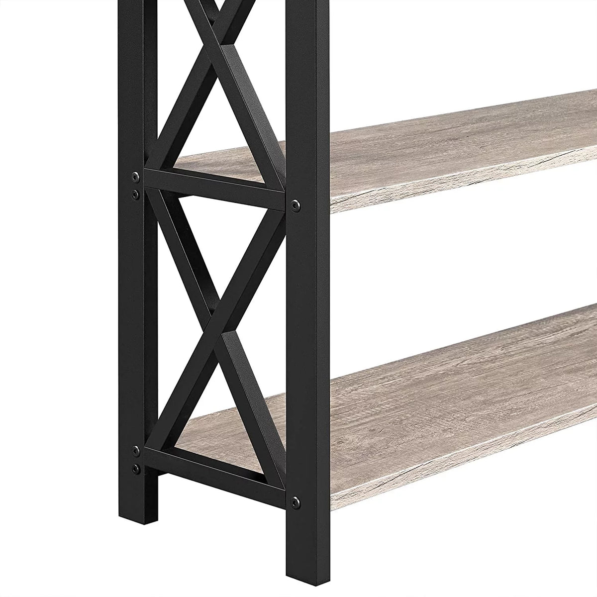 Grey TV Stand with Drawer and Open Storage Shelves M285535