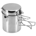 1L Stainless Steel Portable Camping Pot with Foldable Handle Z782