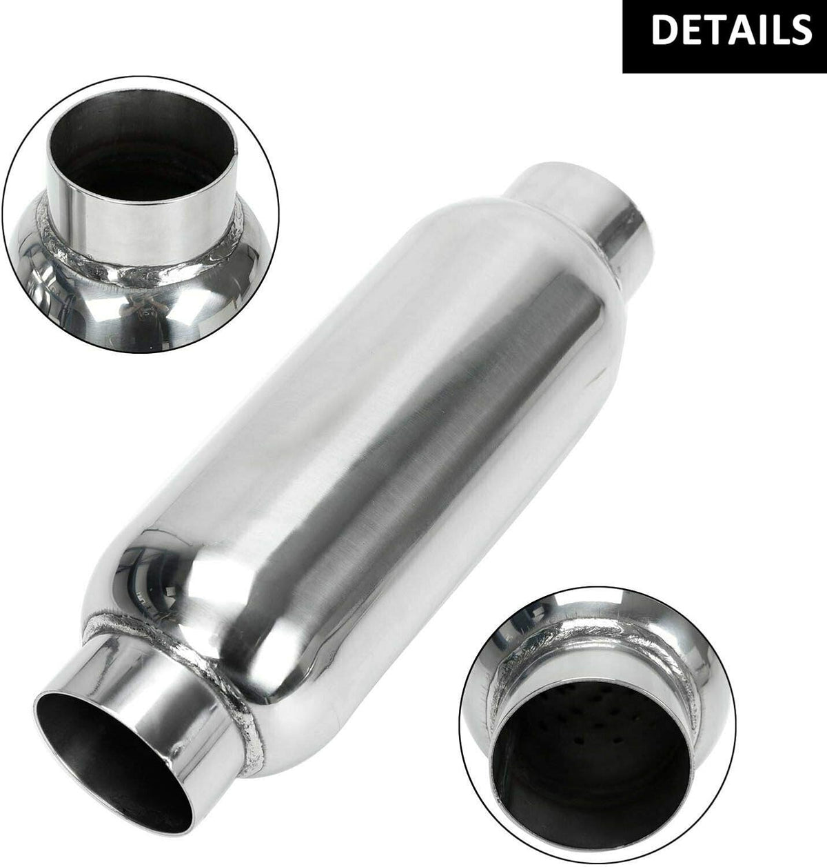 2.5 Inch Stainless Steel Weld-on Exhaust Muffler Pack of 2 H335361
