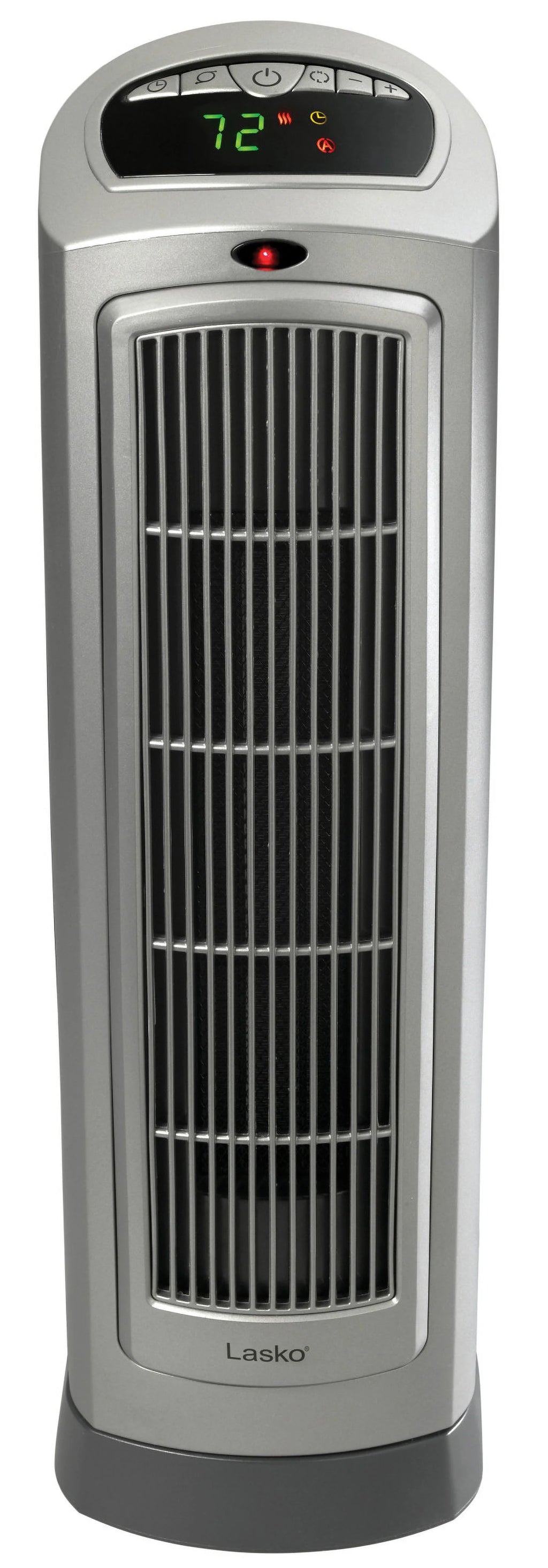 23" 1500W Oscillating Ceramic Space Heater with Timer, Remote, Silver T5956