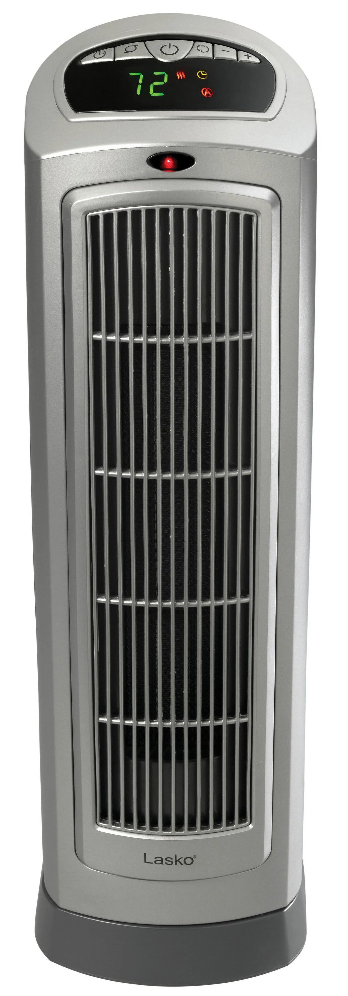 23" 1500W Oscillating Ceramic Space Heater with Timer, Remote, Silver T5956
