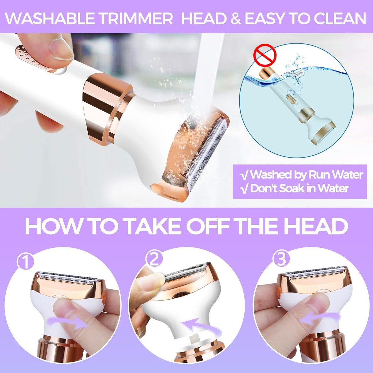 4 in 1 Rechargeable Electric Razor for Women A36608