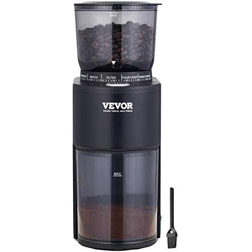 Silver Electric Conical Burr Coffee Grinder with 51 Grind Settings, 9.7 oz R8111