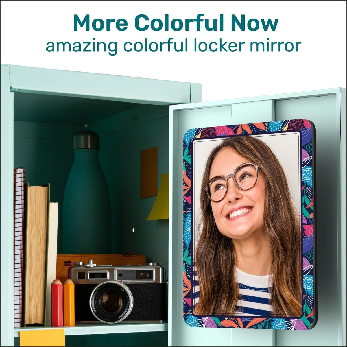 Magnetic Mirrors for Locker, 5 inch x 7 inch, 2 Pack P3346