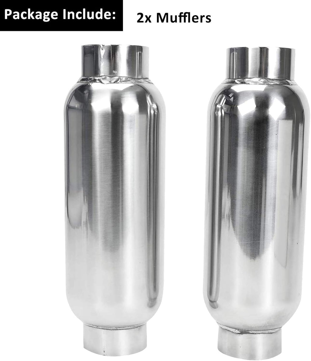 2.5 Inch Stainless Steel Weld-on Exhaust Muffler Pack of 2 H335361