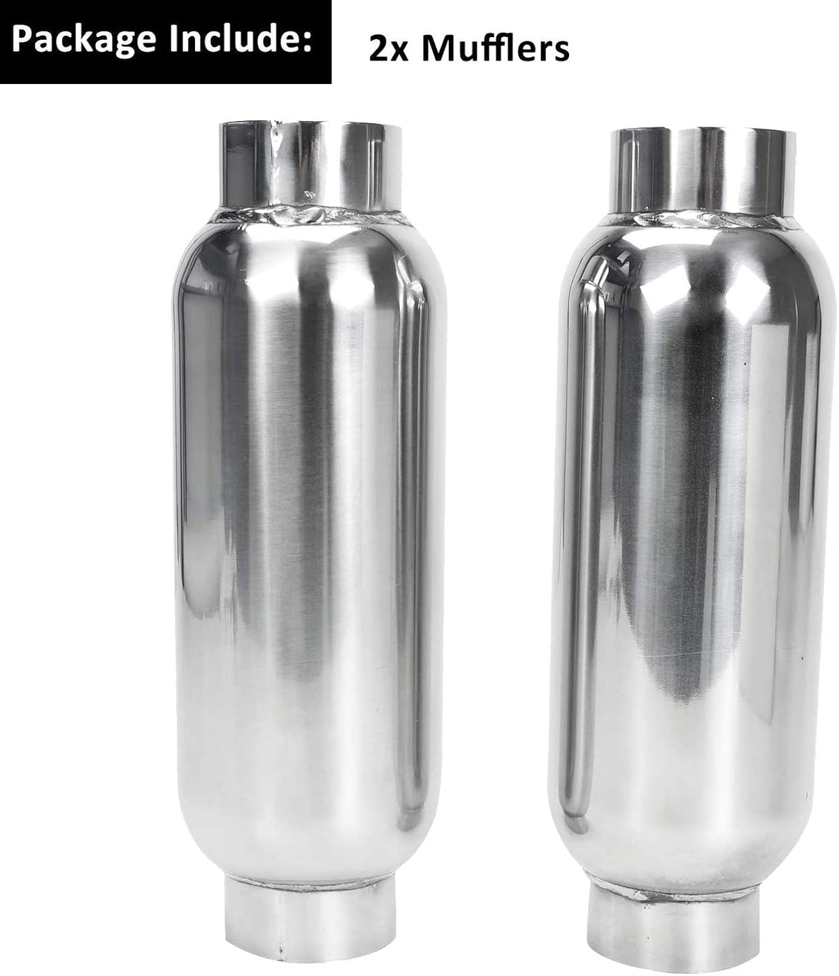 2.5 Inch Stainless Steel Weld-on Exhaust Muffler Pack of 2 H335361