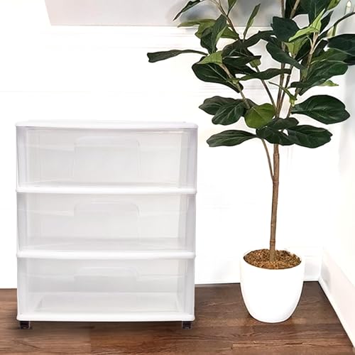 3-Tier Clear Plastic Storage Organizer Cart with Wheels D49133