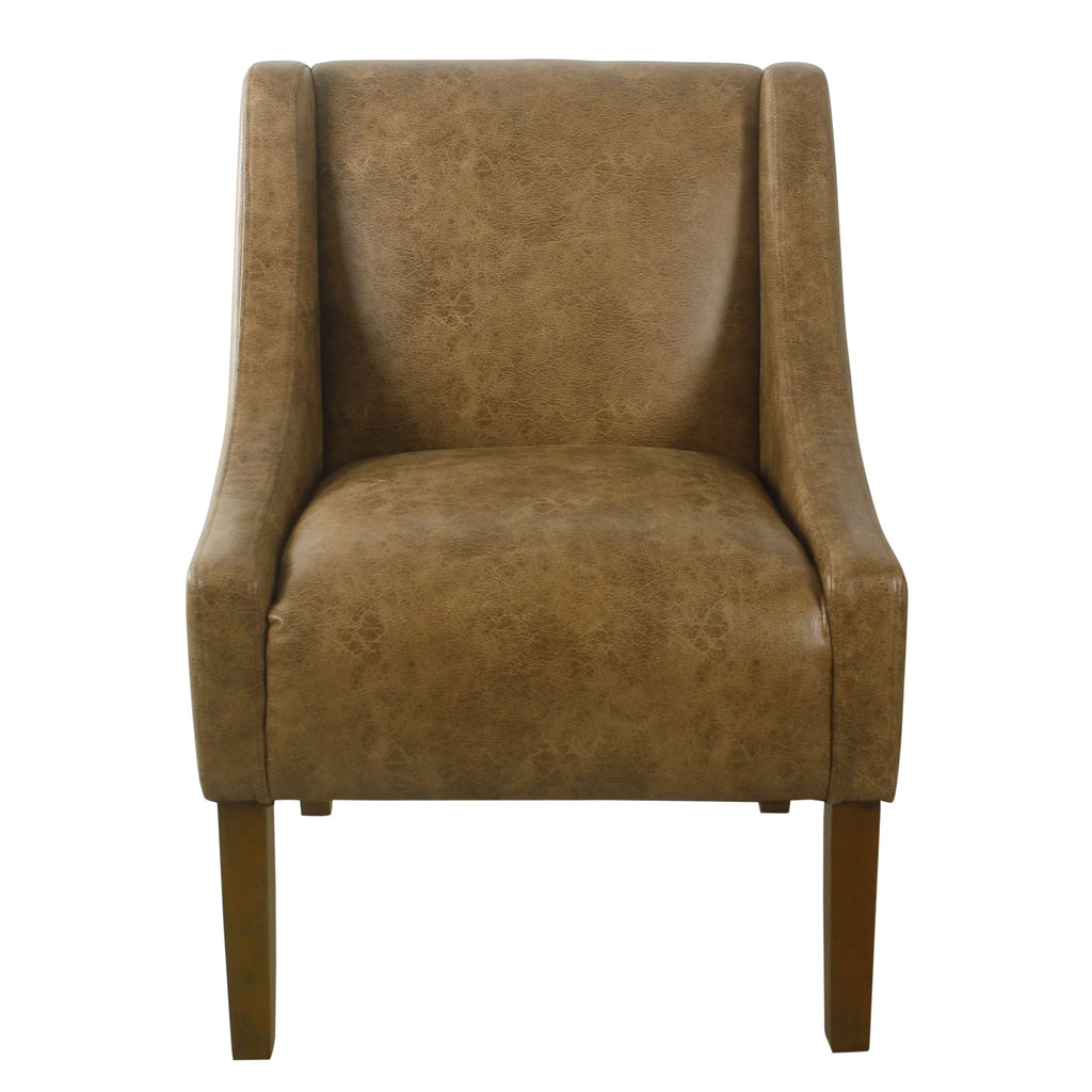 Distressed Brown Faux Leather Accent Chair V470