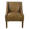 Distressed Brown Faux Leather Accent Chair V470