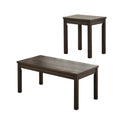 3 Piece Coffee Table and End Table Set Dark Brown W167597