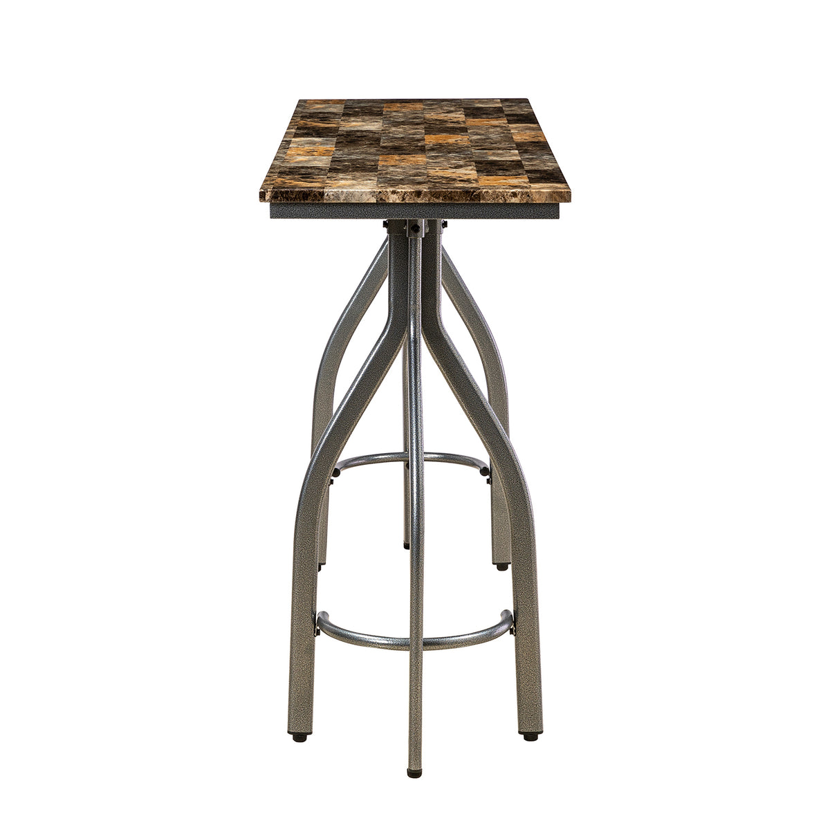 3 Piece Dining Set with 2 Swivel Stools BROWN H56892