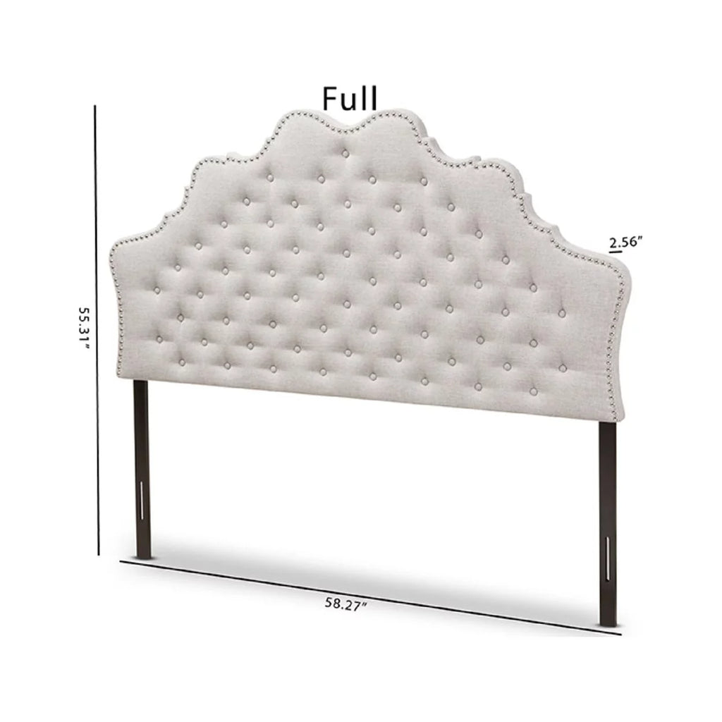 Greyish Beige Fabric Full Size Headboard U128