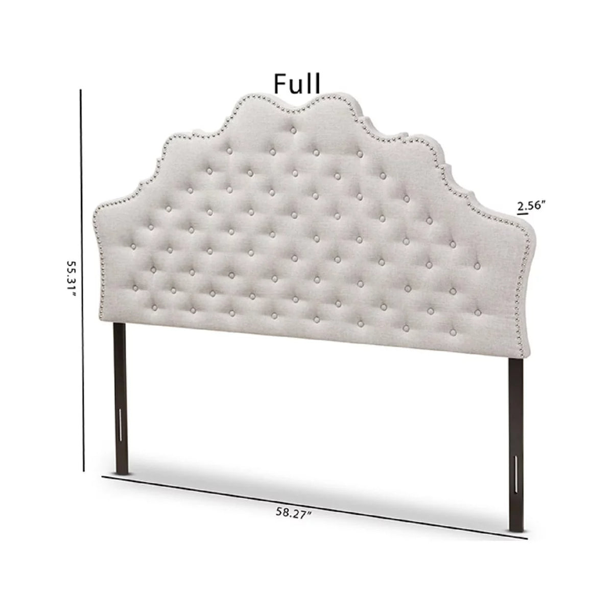 Greyish Beige Fabric Full Size Headboard U128