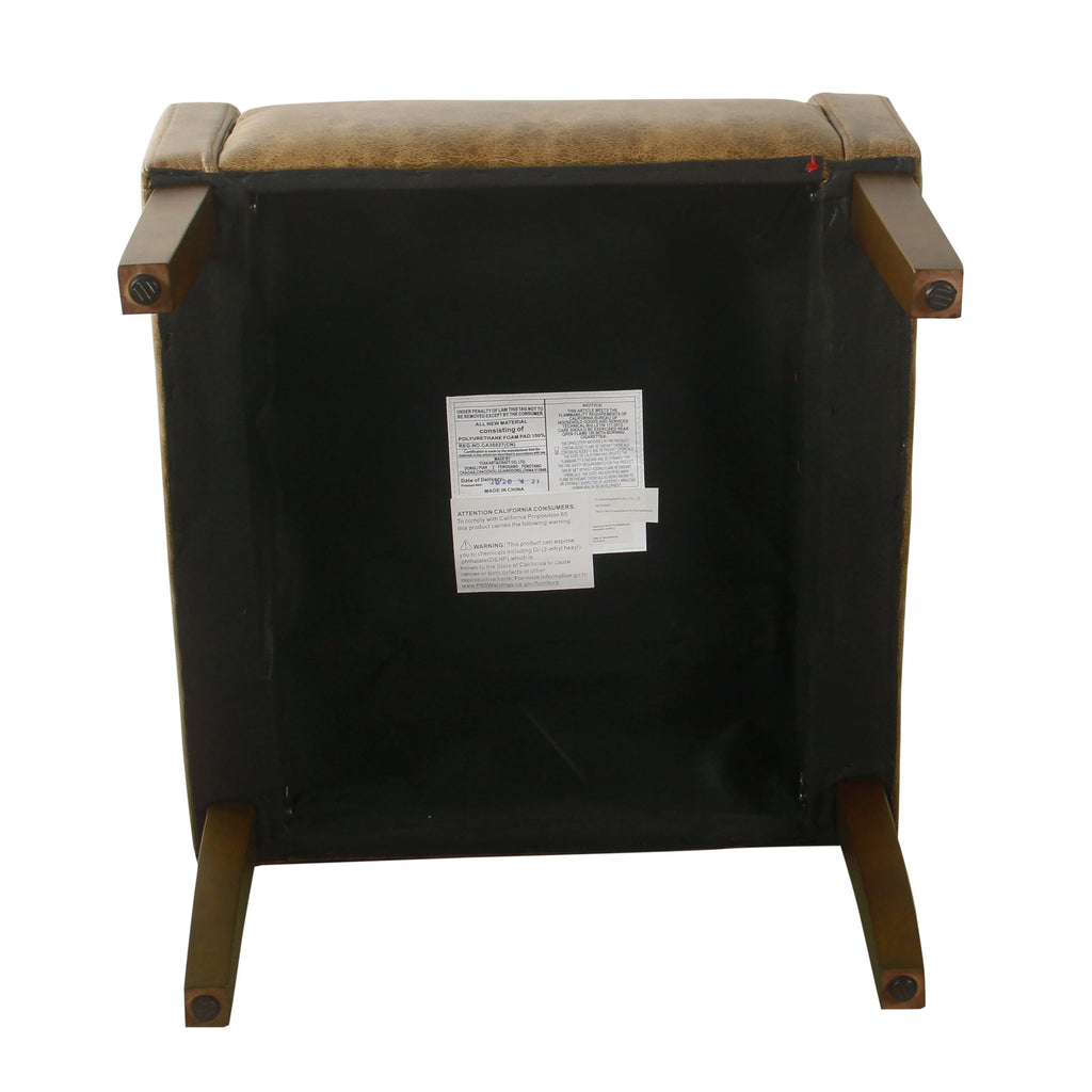 Distressed Brown Faux Leather Accent Chair V470