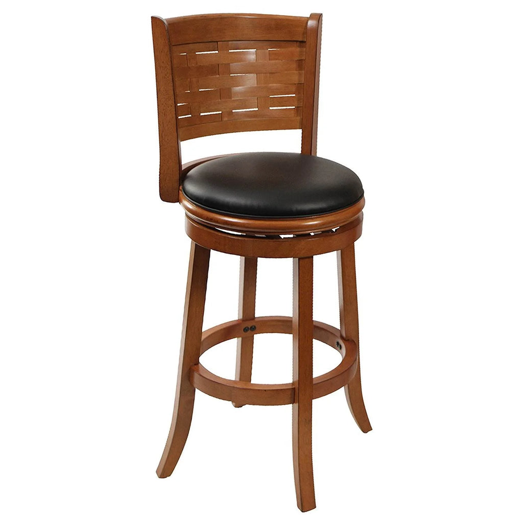 29" Countertop Faux Leather Hardwood Swivel Bar Stool T86385