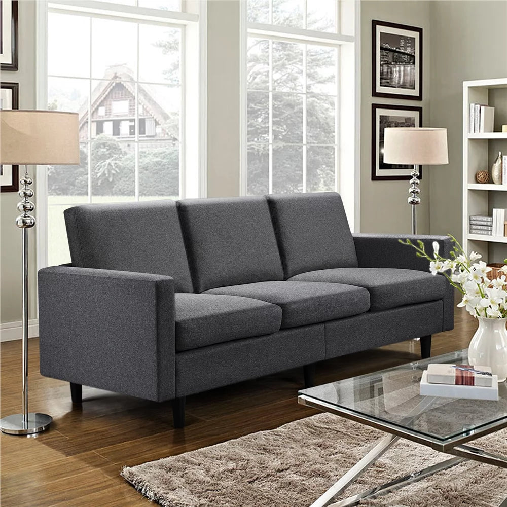 Gray Fabric 3-Seater Sofa Y955