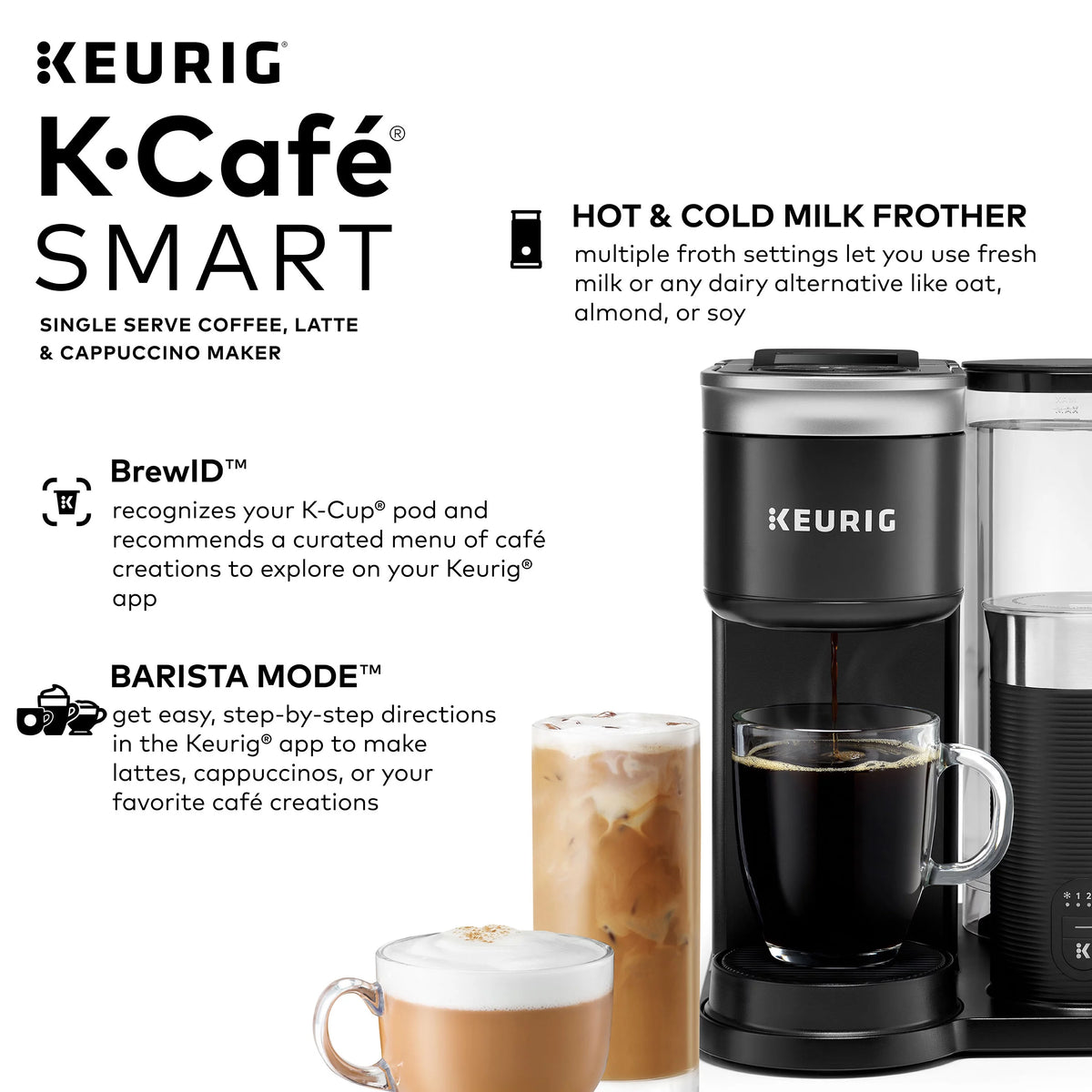 Single Serve Coffee, Latte and Cappuccino Maker, Black C5727