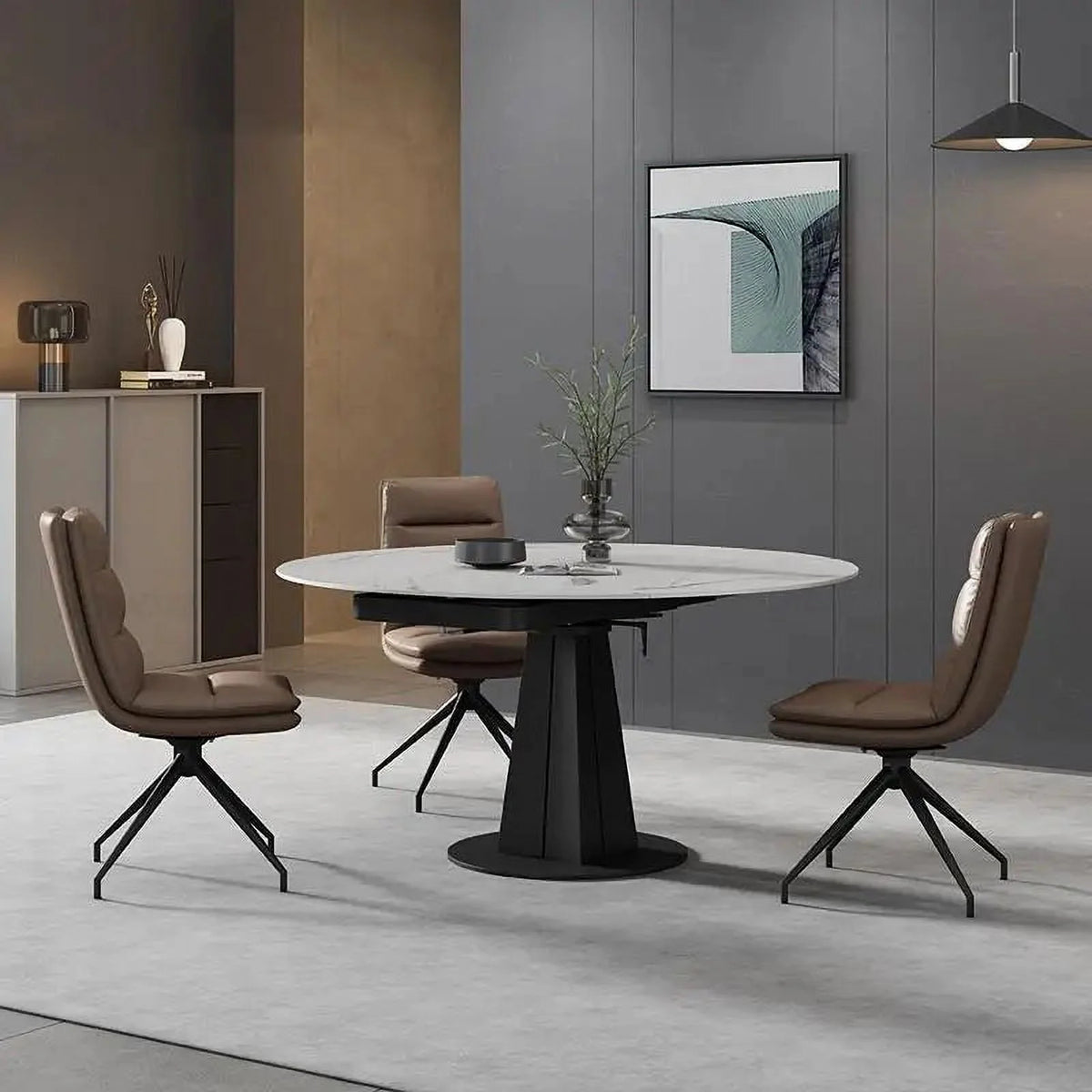 Round Marble Dining Table and Chairs Set G6233