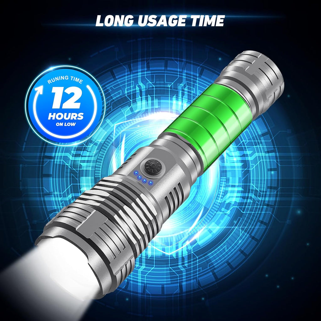 990,000 Lumens Rechargeable LED Flashlight with 5 Modes G636879
