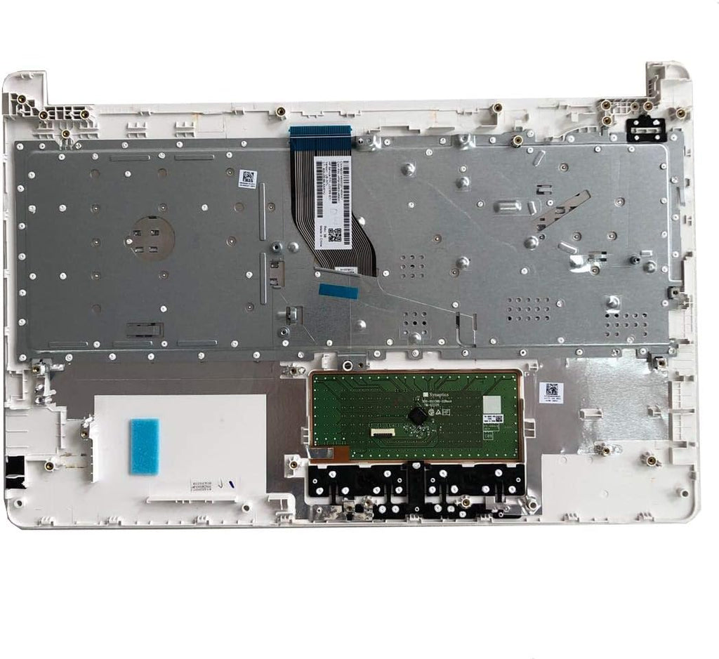 White Laptop Upper Case Palmrest Keyboard Touchpad Assembly E33547
