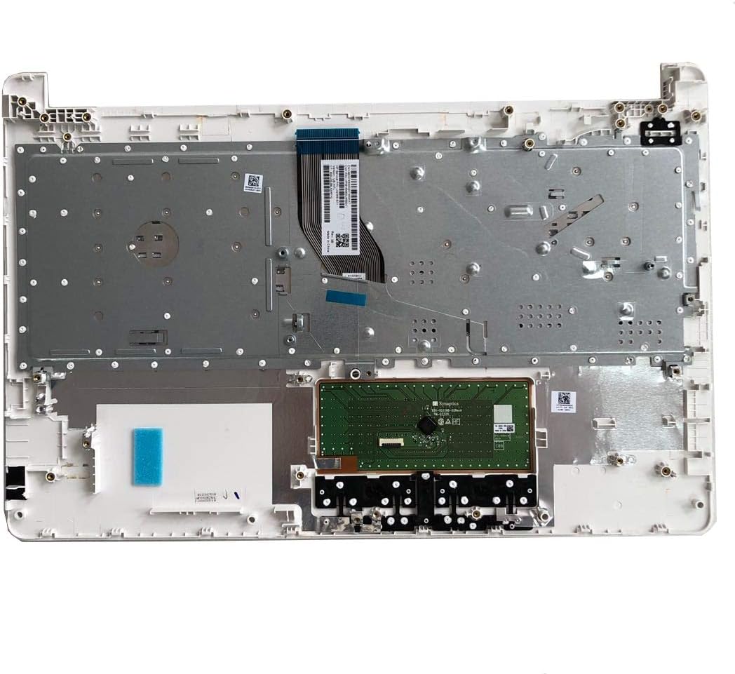 White Laptop Upper Case Palmrest Keyboard Touchpad Assembly E33547
