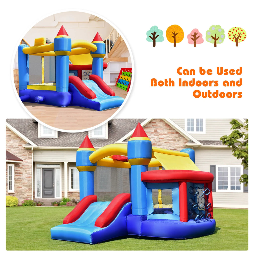 Inflatable Bounce House Castle Slide Bouncer with Basketball Hoop G31124