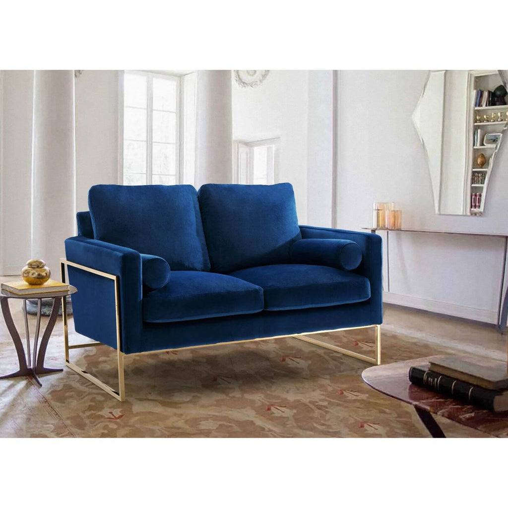 Navy Velvet Loveseat P265