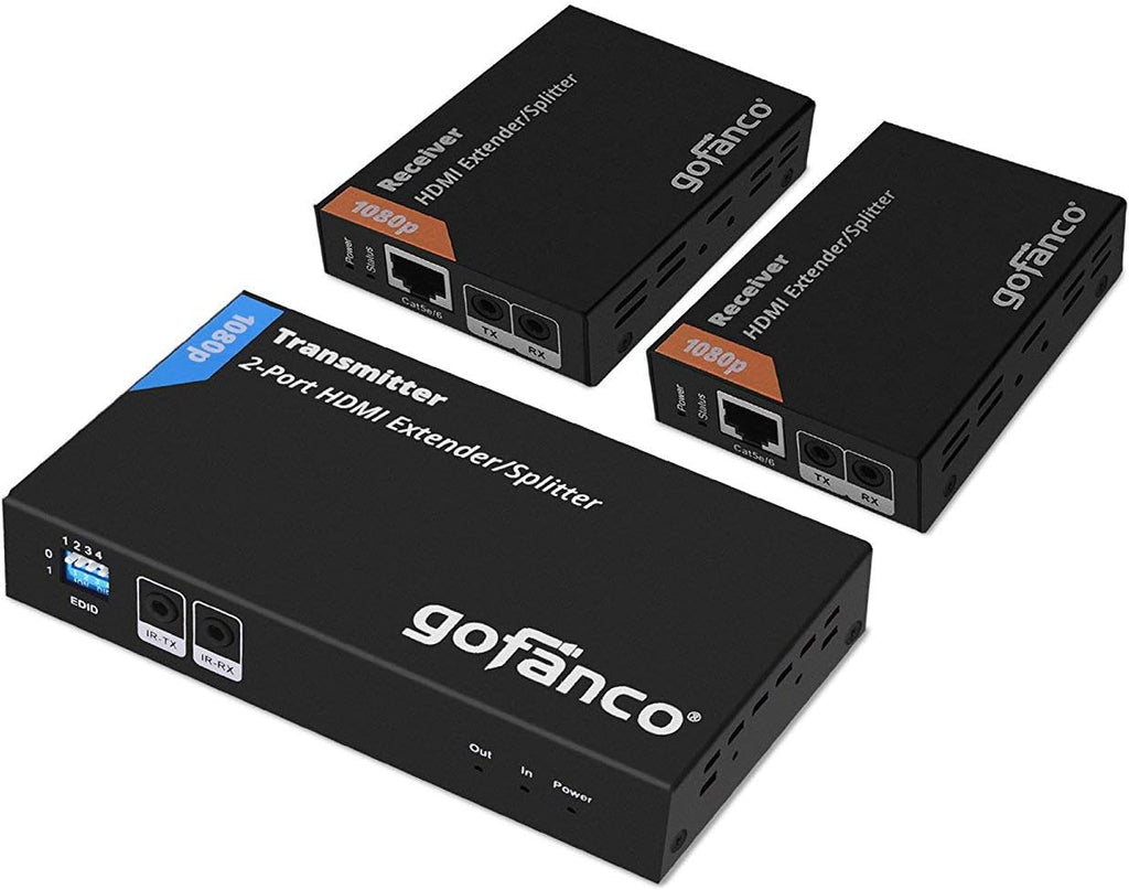 1x2 HDMI Extender Splitter Full HD 1080p Over Cat5e/Cat6/Cat7 Ethernet Cable E84278