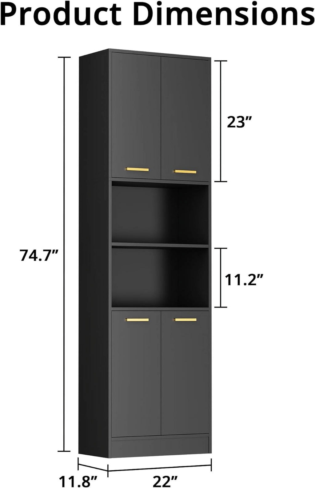 Black Wood Pantry Cabinets I309